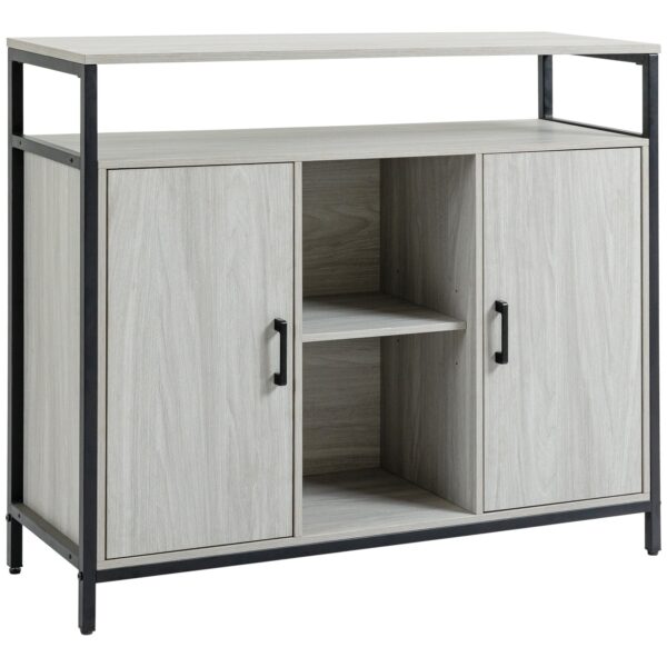 EasyComfort dressoir met 2 kastjes en open vak, lichtgrijs, 100x34x87.2cm