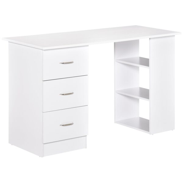 EasyComfort bureau met 3 lades en 3 open vakken 120x49x72 cm wit