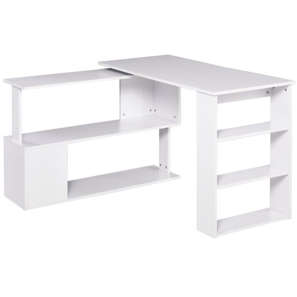 EasyComfort hoekbureau met 5 leLPGanken 120 x 110 x 74.5 cm wit