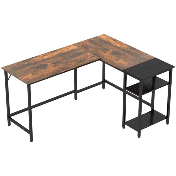 EasyComfort hoekbureau industrieel 150 x 120 cm – vintage bruin/zwart