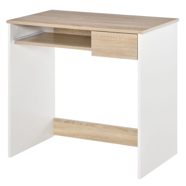 EasyComfort bureau met toetsenbordlade - wit/eiken