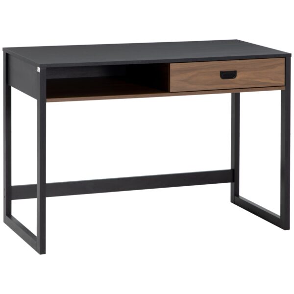 EasyComfort bureau met lade 110x50x76 cm – noten/zwart