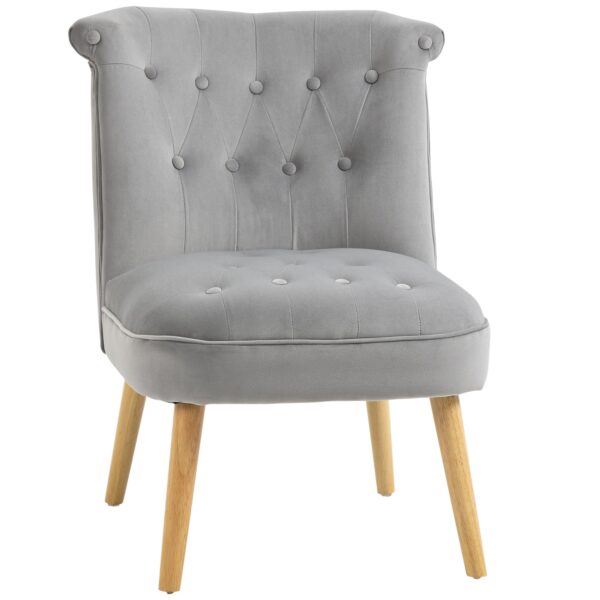 EasyComfort moderne stoel met fluwelen bekleding grijs 60x66x79 cm