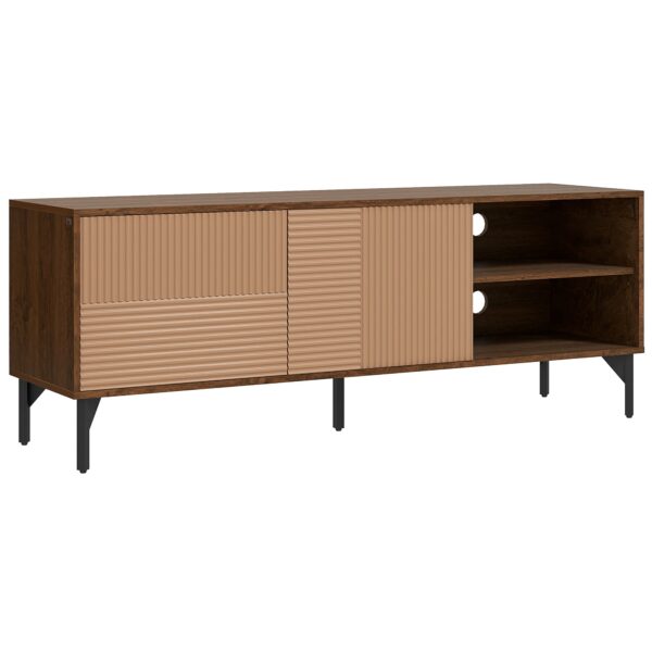 EasyComfort TV-meubel tot 65" met 2 kastjes en 2 open vakken, 150x40x56 cm