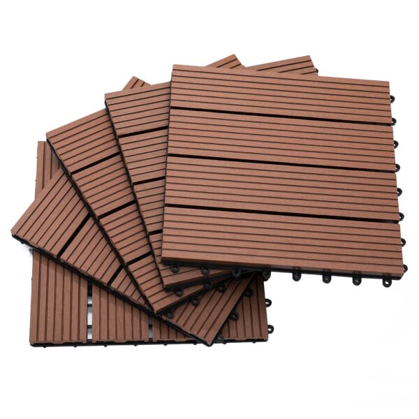 EasyComfort Nesting buitentegels set 11-delig 30x30 cm bruin