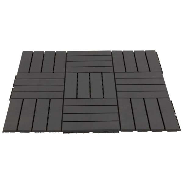 EasyComfort set van 9 kliktegels voor terras 30 x 30 x 2cm - 0.81 m2 - zwart