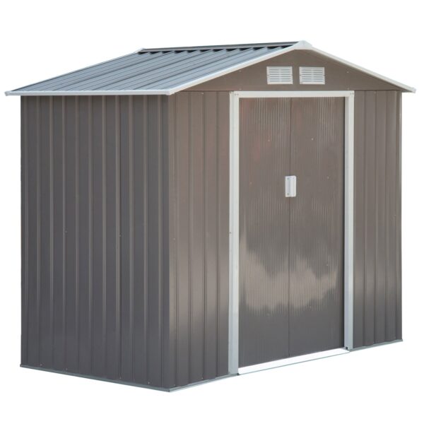 EasyComfort tuinschuur van staal 213x130x185 cm, grijs