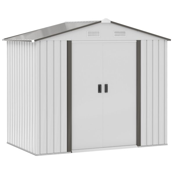 EASYCOMFORT Steel tuinschuur 213x130x185 cm wit