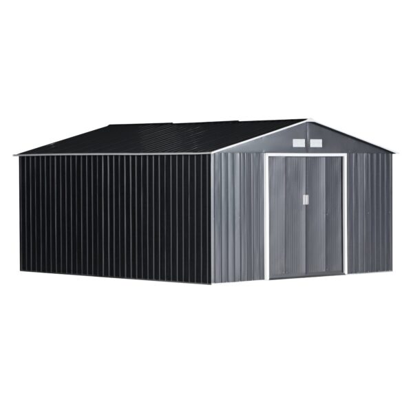EasyComfort Casetta da Giardino stalen tuinhuis met basis 340×386×200 cm donkergrijs