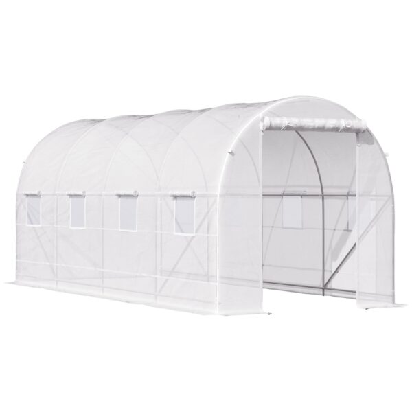 EASYCOMFORT Tunnel Garden serre 5x2x2 m, stalen frame, witte polyethyleen