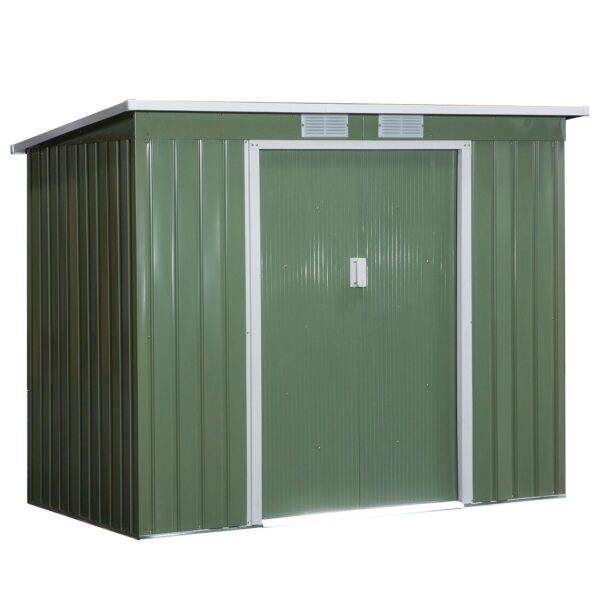 EasyComfort Tuinhuis staal, dubbele schuifdeur 213 x 130 x 173 cm groen
