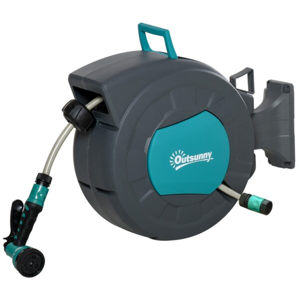 EASYCOMFORT Automatic muurhaspel 180° met 15 m slang en multifunctionele sproeikop