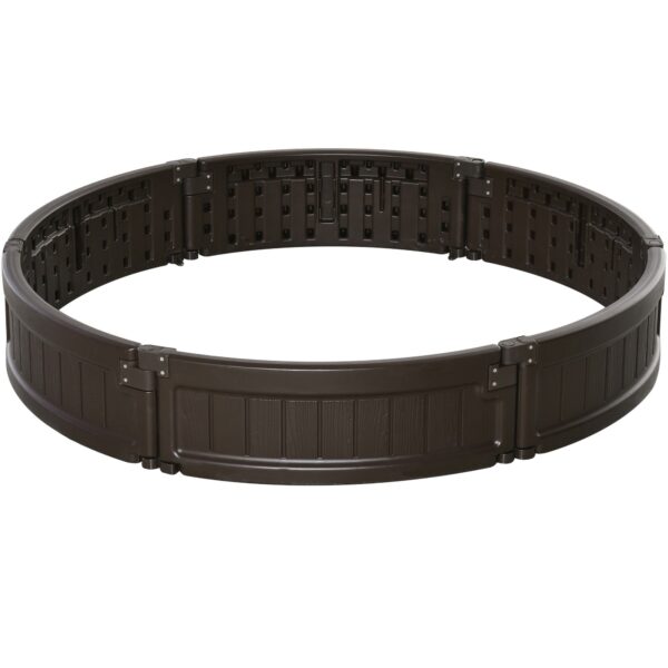 EASYCOMFORT Verhoogde ronde tuinbak HDPE Ø123 x 21Acm, bruin