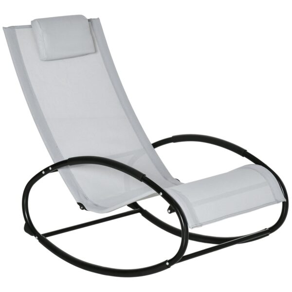 EasyComfort Zero Gravity schommelstoel met kussen, grijs