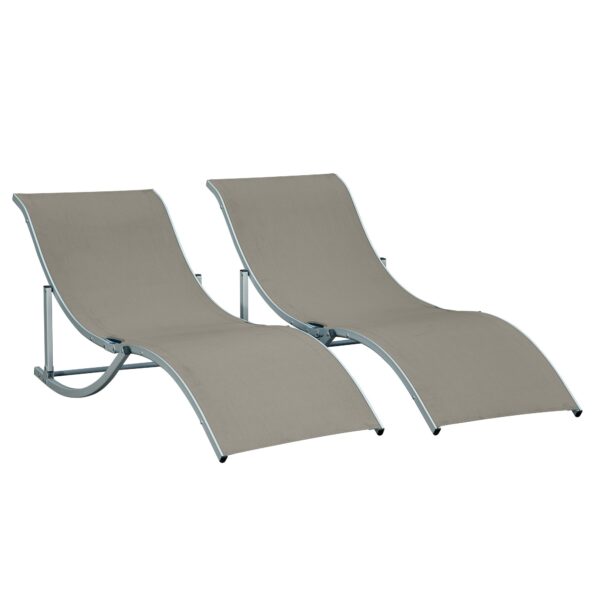 EASYCOMFORT Set van 2 inklapbare tuinligstoelen 61x165x63 cm