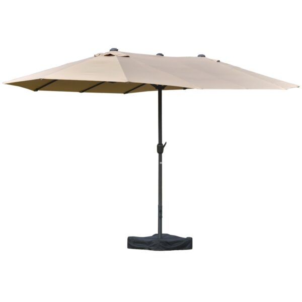 EASYCOMFORT Double tuinparasol 460x270 cm met slinger, kruisvoet en ballast