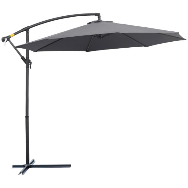 EasyComfort zweefparasol 300 x 260 cm kantelbaar met slinger, grijs