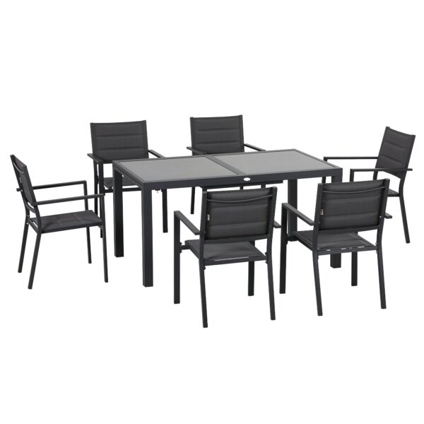 EasyComfort Tuinset 7-delig met uitschuifbare tafel 150-210 cm