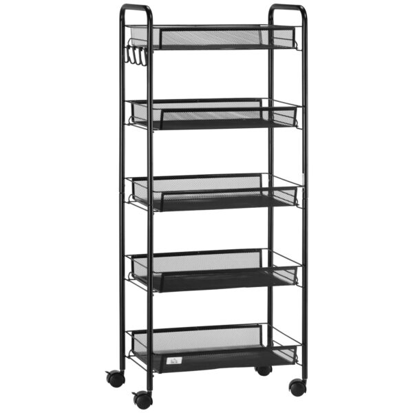 EasyComfort keukenwagen 5 niveaus 45 x 26.5 x 106 cm - zwart