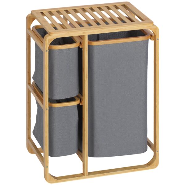 EasyComfort Wasmand met 3 uitneembare vakken, 50x32x69.7cm