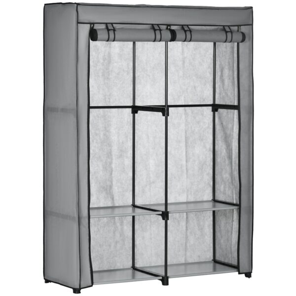 EasyComfort draagbare kledingkast 118x49x170 cm - lichtgrijs