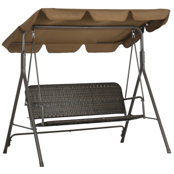 EasyComfort 3-zits schommelbank met verstelbare luifel, 167x112x153 cm