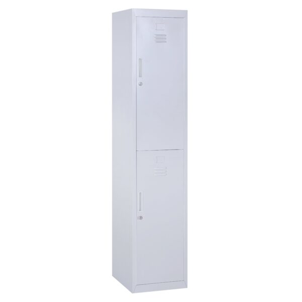 EasyComfort opbergkast 2 deuren 4 legborden 38x46x180 cm grijs