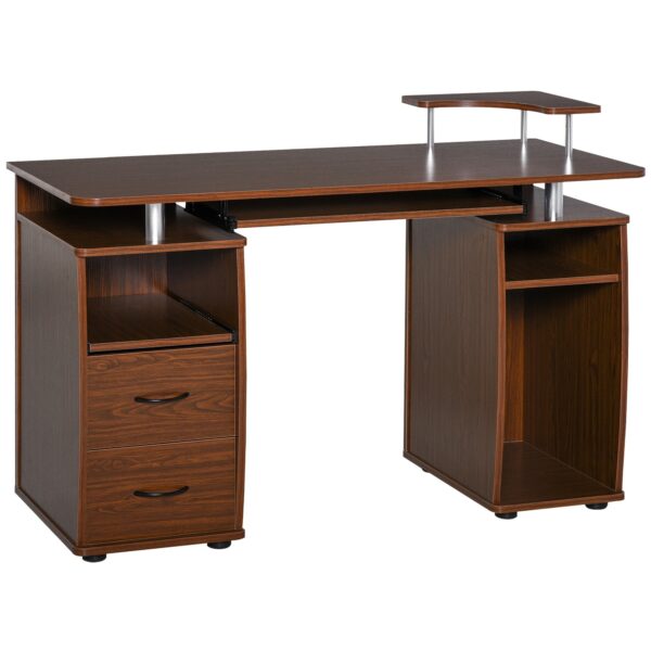 EasyComfort bureau met opzetplank en 2 lades 120x55x85 cm bruin