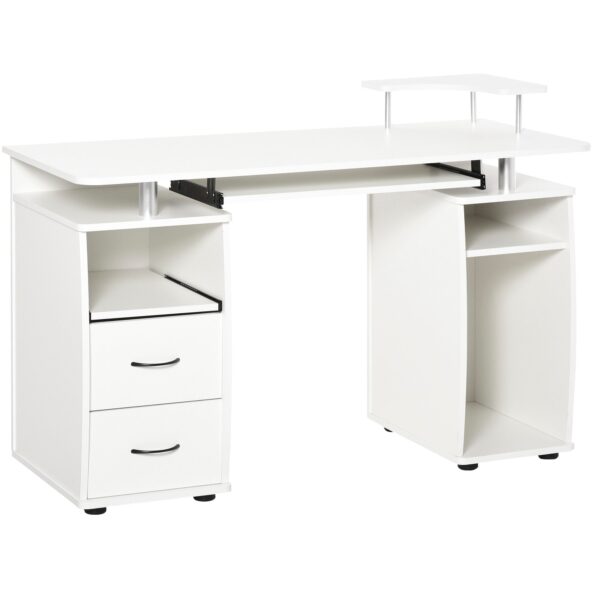 EasyComfort bureau voor pc met toetsenbordlade en 2 lades 120x55x85 cm wit