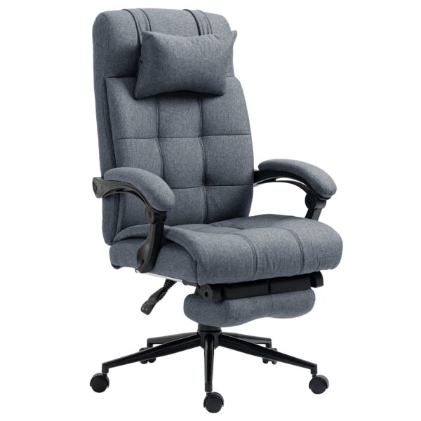 EasyComfort ergonomische bureaustoel met hoge rug en uitschuifbare voetensteun - grijs