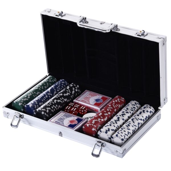 EasyComfort pokerset met aluminium koffer - 300 fiches, 2 kaartspellen