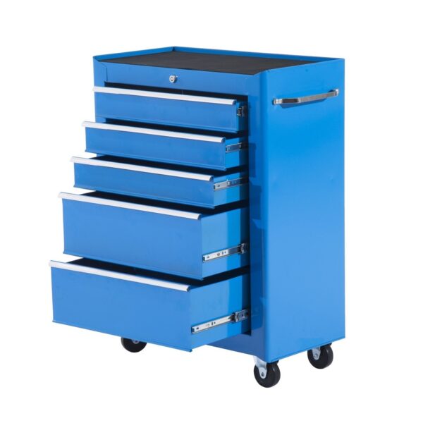 EasyComfort gereedschapstrolley met 5 laden, lichtblauw 61.5 x 33 x 85cm