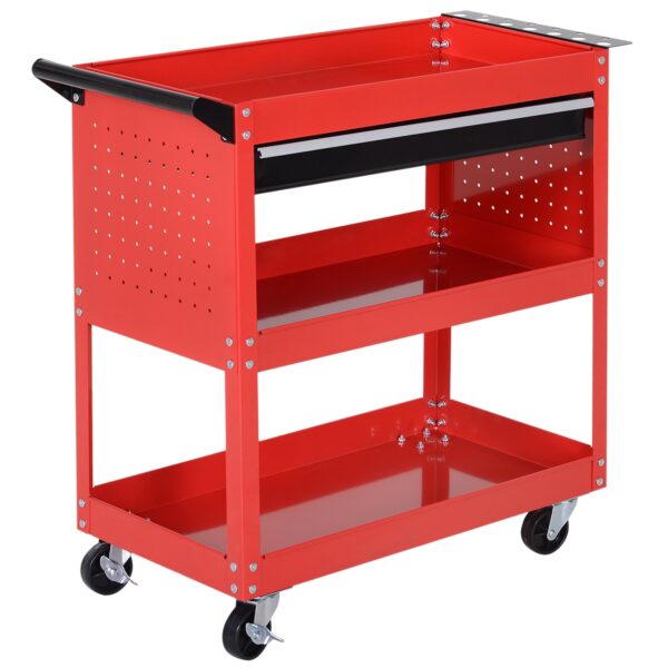 EasyComfort Workshop gereedschapswagen, rood, 82 × 35 × 76 cm