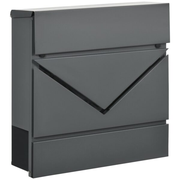 EasyComfort Brievenbus 37x10.5x37 cm gegalvaniseerd staal met kranthouder en 2 sleutels