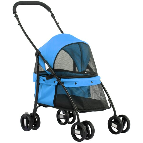 EASYCOMFORT inklapbare hondenwagen, verstelbare kap, 82x47x97 cm, blauw