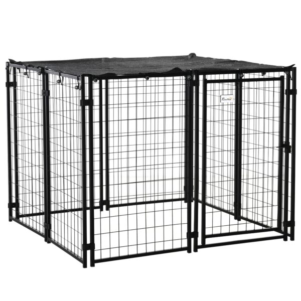 EasyComfort Foldbare hondenren met kap, 8 panelen 141x141x113 cm