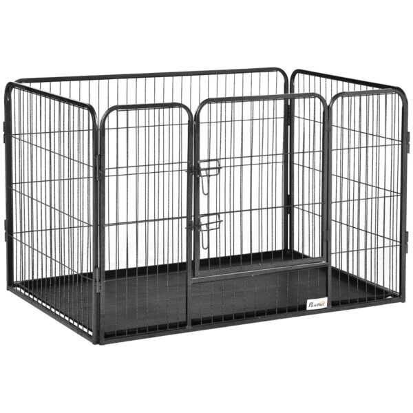 EASYCOMFORT metalen hondenren met deur en bodemlade 109x74x71 cm