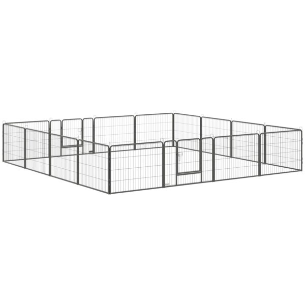 EASYCOMFORT Hondenren 16 modulaire panelen, 2 deuren, 80x1.5x60 cm