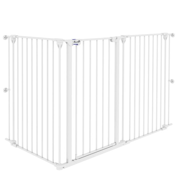 EasyComfort Hondenhek 3 panelen 206x90 cm wit
