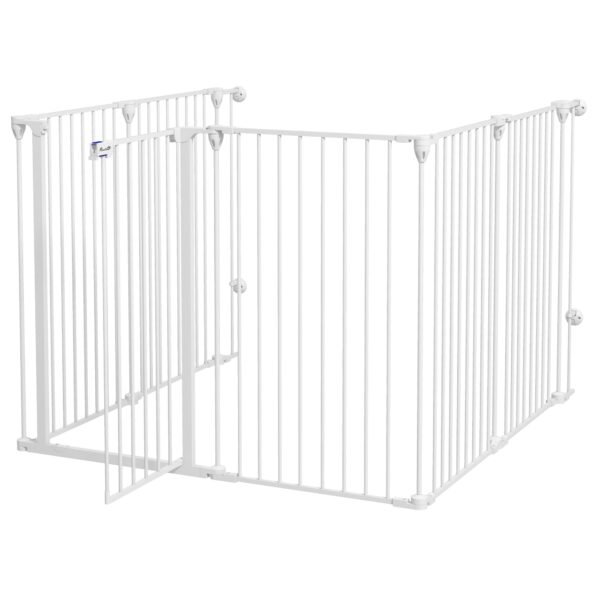 EasyComfort Hondenhek 6-panelig 123x102x100 cm wit