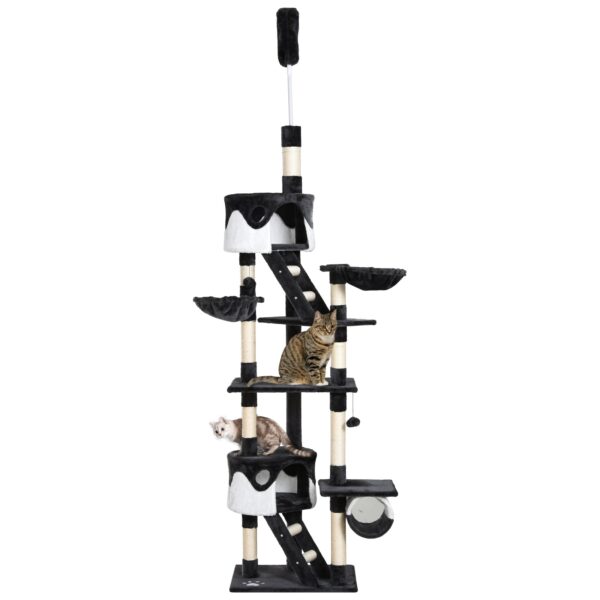 EasyComfort Multilevel plafondkrabpaal 240–260 cm met huisjes en hangmatten