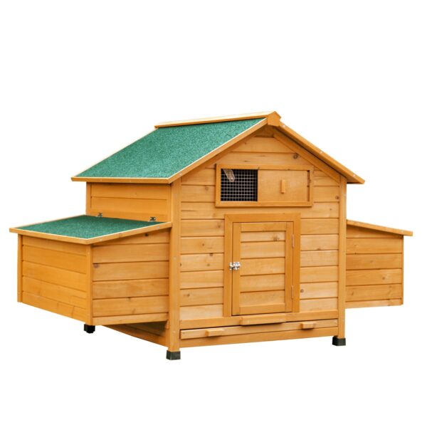 EASYCOMFORT Kippenhok voor 2–4 hennen, 2 legnesten — 150x100x96.5 cm
