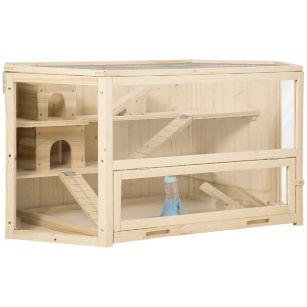 EasyComfort 3-niveau houten hamsterhuis 115x60x55 cm