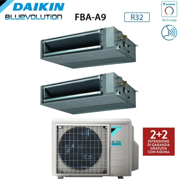 Daikin Bluevolution Dual Split kanaal-airconditioner inverter FBA-A 12+12 met 3MXM68N R-32 (12000+12000)
