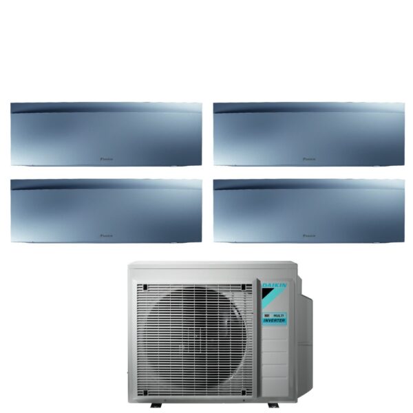 Daikin Emura III quad-split airconditioner 7000+9000+9000+12000 BTU 4MXM68N zilver R-32 Wi‑Fi