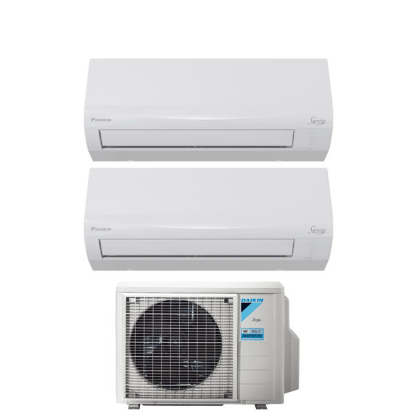 Daikin Siesta dual-split 12+12 (2x ATXF35G) met 2AMXF50A R‑32 Wi‑Fi