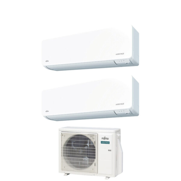Dual-split airconditioner Fujitsu KG AIRSTAGE 9+12 met AOEG18KBCA2 R-32 en ingebouwde Wi‑Fi