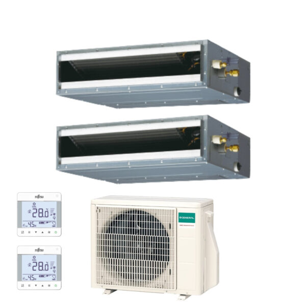General Fujitsu KL Dual-split kanaalairconditioner 9000+9000 BTU (AOHG18KBTA2)