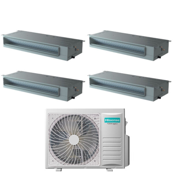 Hisense 4AMW81U4RAA quad-split kanaalairconditioner set 3x9.000+1x12.000 BTU R32