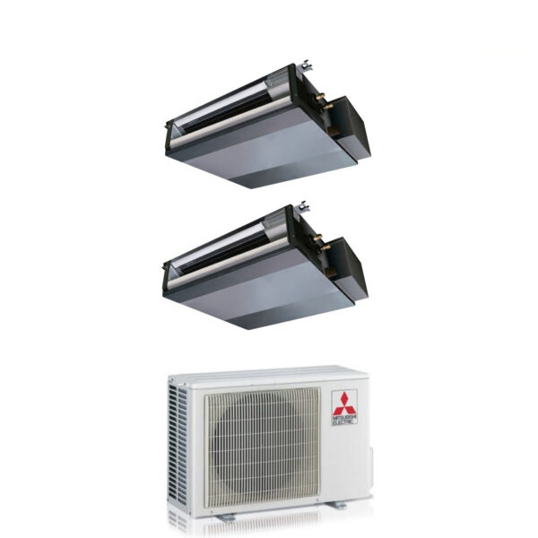 Mitsubishi Electric SEZ‑M25+SEZ‑M35 kanaal airconditioner dual‑split 9000+12000 BTU